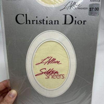 VTG Christian Dior Pantyhose L’allure Silken Sheers Ultrasheer Alabaster Sz 1